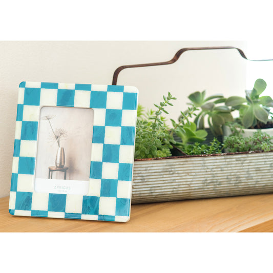 アプリクス フォトフレーム チェック ターコイズ