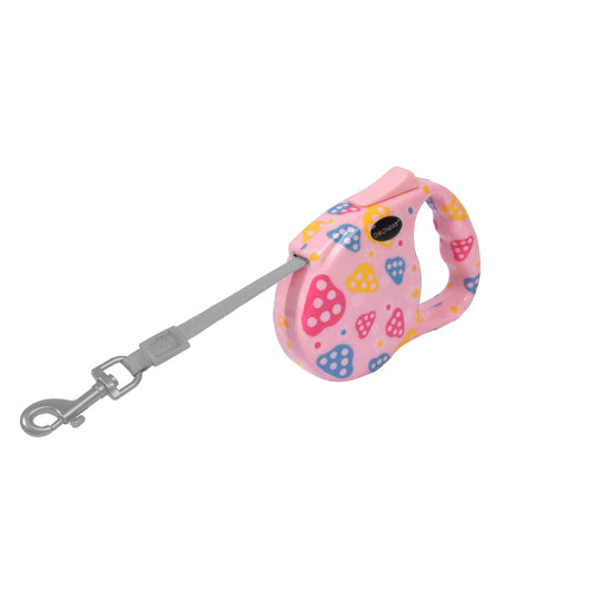 ドッグネス 伸縮リード モダン ピンクマッシュルーム