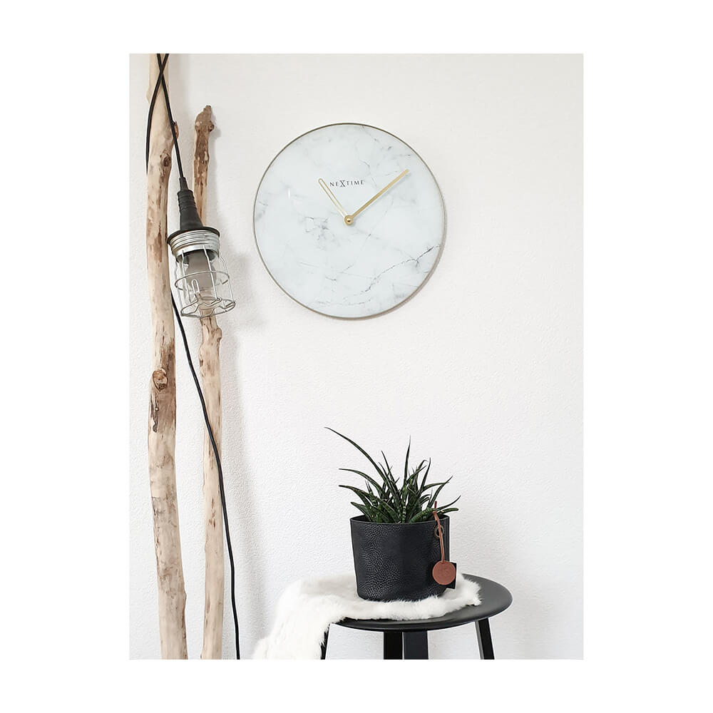 ネクスタイム 掛け時計 マーブル ホワイト