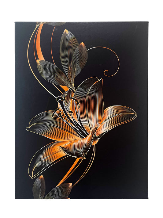 23053 漆黒に咲く一輪の花 アートパネル 絵画 絵 アートフレーム 壁掛け装飾 贈り物 ギフト 装飾画 (幅30cm×高さ40cm) (23053 漆黒に咲く一輪の花, 幅30cm×高さ40cm)