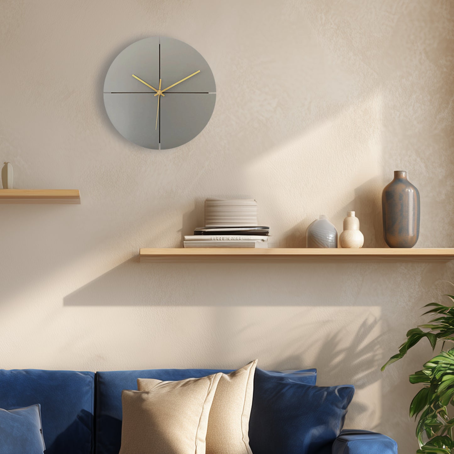 アプリクス　ウォールクロック　クオーター　シルバー