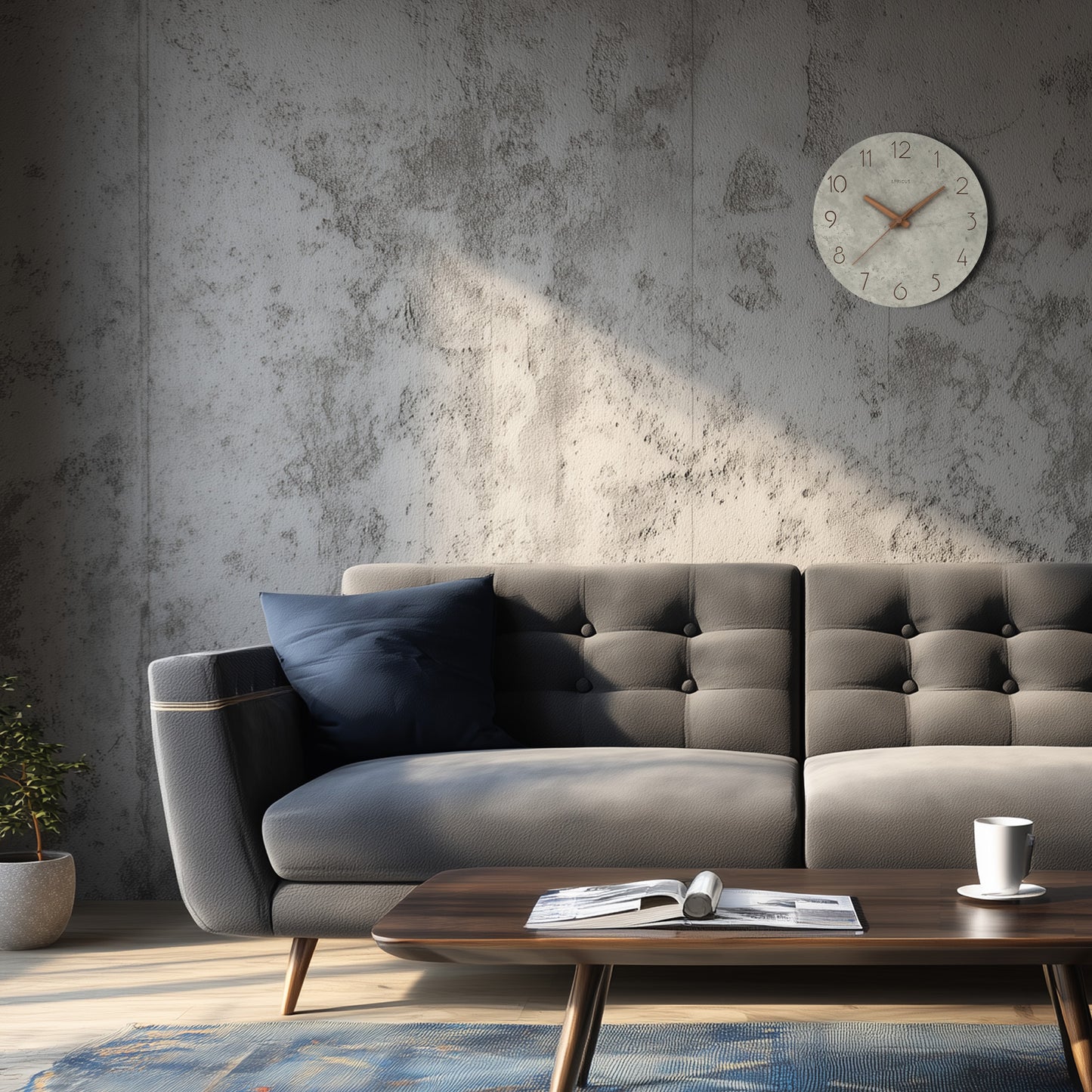 アプリクス　ウォールクロック　ロックストーン　アッシュ