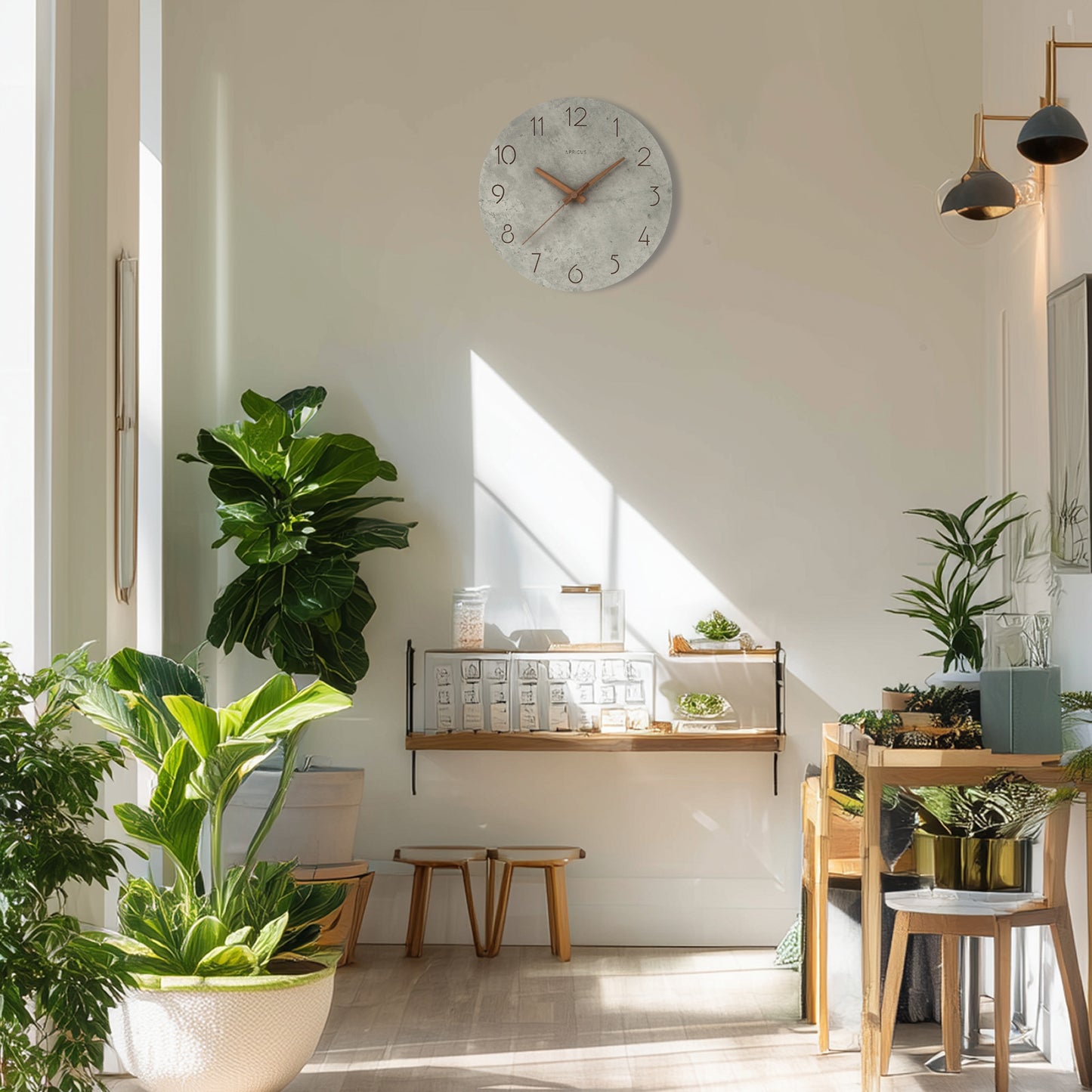 アプリクス　ウォールクロック　ロックストーン　アッシュ