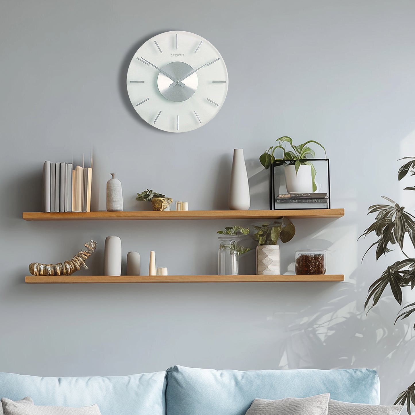 アプリクス　ウォールクロック　フロスト シルバー