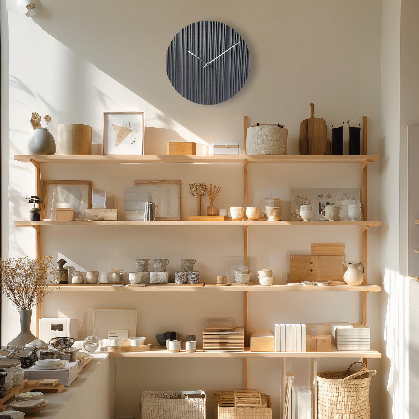 アプリクス　ウォールクロック　リプル ブラック