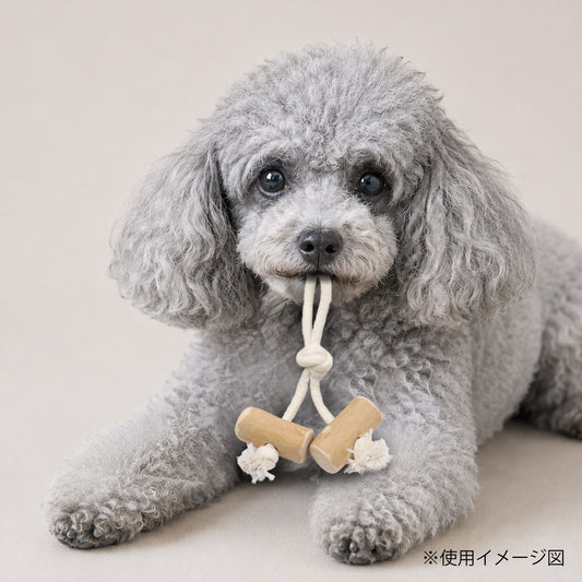 ループ　犬用おもちゃ　カフェウッド　コットンダブルタグ　S