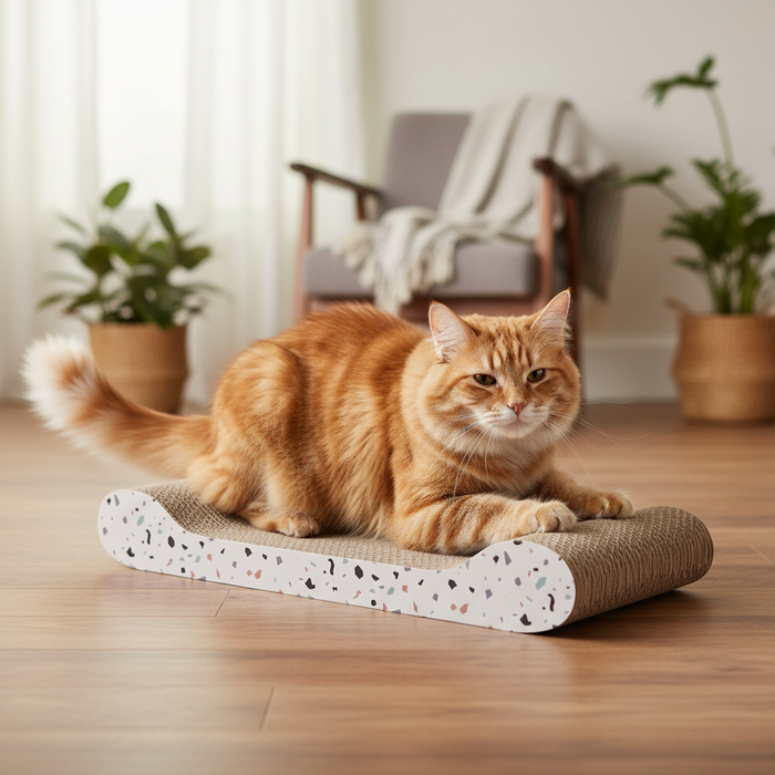 自然な爪とぎ姿の猫