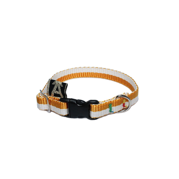 レマタンコカン　犬用首輪　シンプルストライプ(イエロー)XS