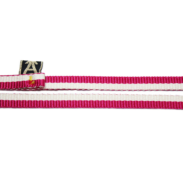 レマタンコカン　犬用リード　シンプルストライプ(ピンク)XS