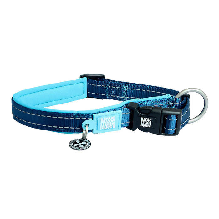 マックスアンドモーリー　犬用首輪　スマートIDタグ／反射材付き　ブルー