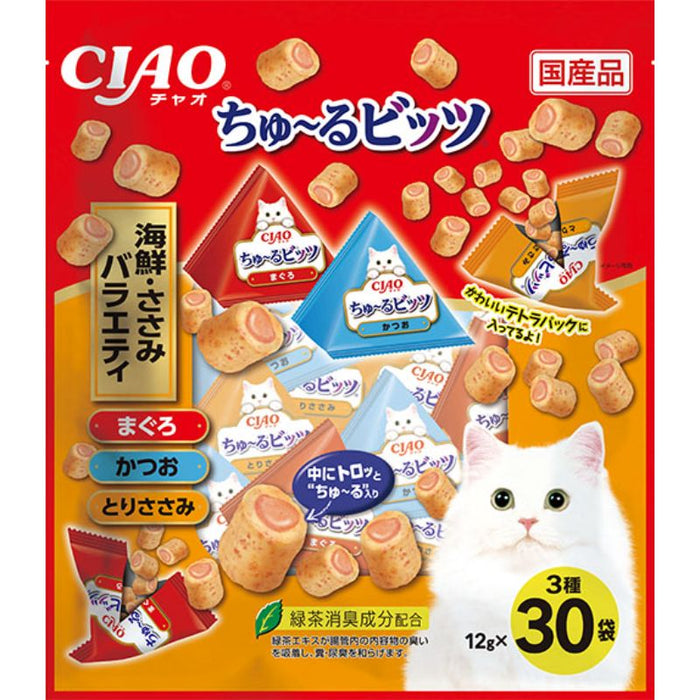 CIAO ちゅ～るビッツ 海鮮・ささみバラエティ 12g×30袋
