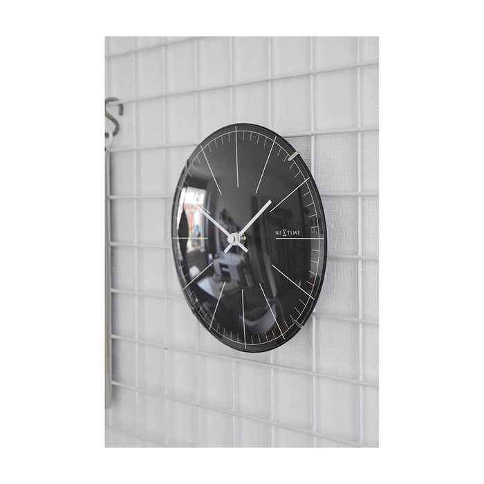 ネクスタイム　置き・掛け時計　ビッグストライプ ミニドーム　ブラック