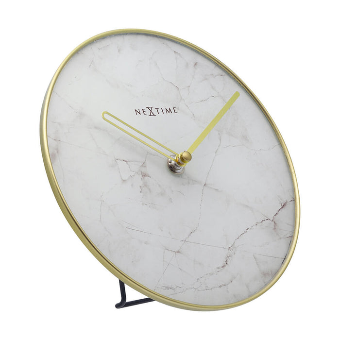 ネクスタイム　置き時計　マーブル テーブル　ホワイト